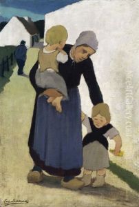 Moeder En Kinderen - Mere Et Enfants by Eugene Laermans