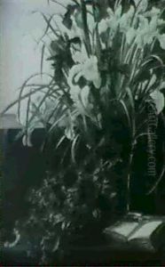 Iriss And Pansies by Augusta Laessoe