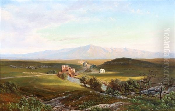 View From The Roman Campagna With A View Towards Ponte Nomentano - view 1