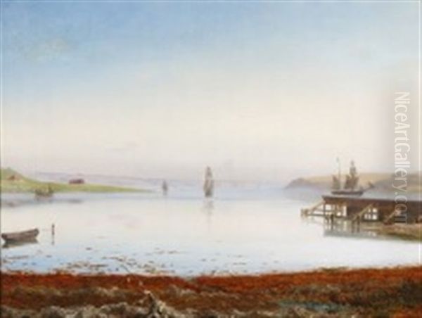 Fjordparti Med Sejlere - view 1