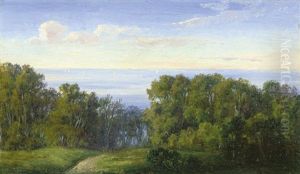 Ausblick Auf Eine Sommerliche Landschaft Am Meer by Thorald Laessoe