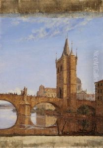 Die Karlsbrucke Und Der Altstadter Bruckenturm In Prag by Thorald Laessoe