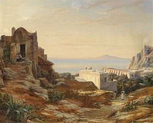 Parti Fra Capri Med Udsigt Mod Vesuv