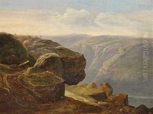 Klippelandskab (italien?) by Thorald Laessoe