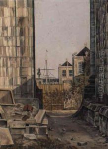 Udsigt Gennem Marmorkirkens Ruin Mod Amalienborg by Thorald Laessoe