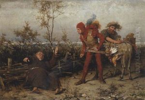 Sonderbare Begegnung Auf Der Landstrase by Gustav Laeverenz