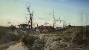 A Pastoral Landscape In The Roman Campagna