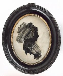A Silhouette Of A Lady, Profile To The Right, Wearing Tied Buffon And Large Dormeuse Indoor Cap A Silhouette Of A Lady, Profile To The Right, Wearing Tied Buffon And Large Dormeuse Indoor Cap