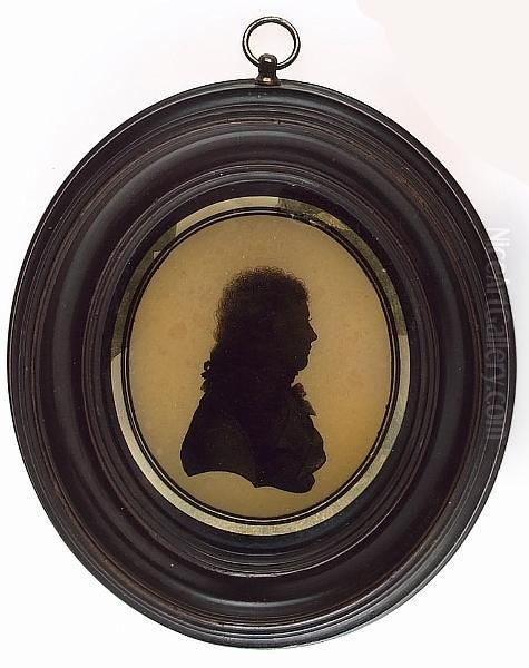 Two Silhouettes Of Gentlemen: One, Profile To The Left, Wearing Coat, Waistcoat And Frilled Shirt, His Hair In A Bound Pigtail; The Other, Profile To The Right, Wearing Coat And Tied Cravat, His Hair Worn - view 1