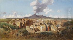 Der Vesuv Bei Pompei by Giuseppe Laezza