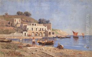 Marina Di Ischia Con Pescatori A Riva