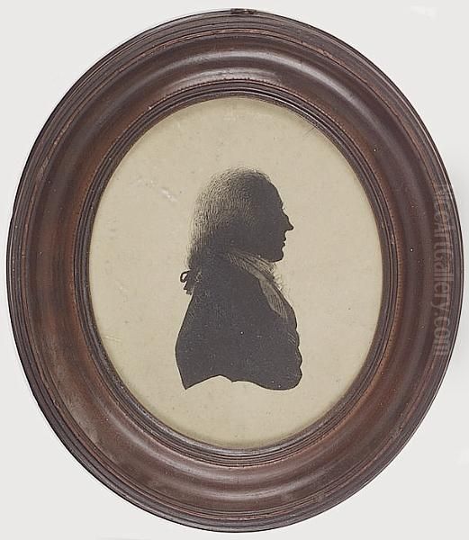 A Silhouette Portrait Of A Gentleman, Profile To The Right, Wearing A Coat, Waistcoat And Cravat, His Hair Worn En Queue - view 1