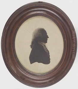 A Silhouette Portrait Of A Gentleman, Profile To The Right, Wearing A Coat, Waistcoat And Cravat, His Hair Worn En Queue by Isabella Beetham
