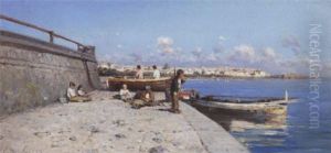 Born Pa En Havnemole I Napoli
