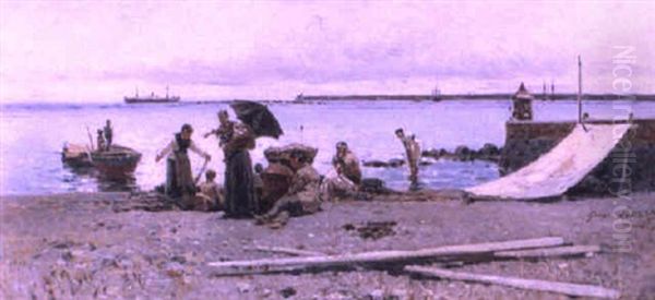 Neapolitan Fisherwomen On The Beach - view 1