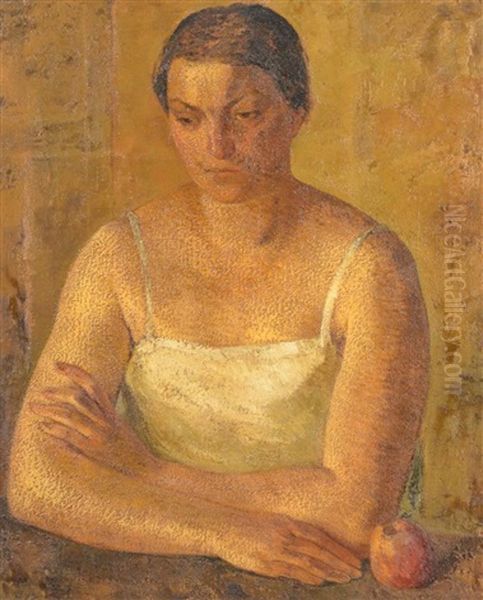 Portrait De Femme A La Pomme - view 1