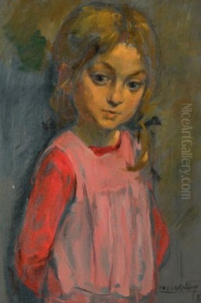 Portrait D'anne Marie Lafnet, Fille De L'artiste, A La Robe Rose, Une Mere Et Sa Fille, Portrait De Jeanne Lafnet Pensive, Et Portrait De L'actrice Claire Premore (4 Works) - view 1