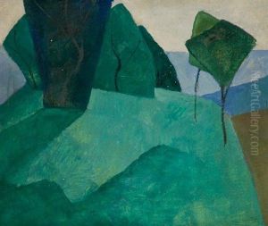 Paysage Cubiste Et Jardin Topiere Cubiste (2 Works) by Luc Lafnet