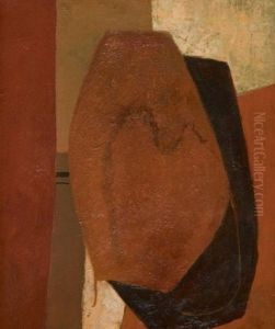 Composition Abstraite Aux Deux Formes Rouges by Luc Lafnet