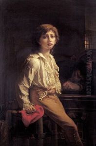 Le Dauphin (louis Xvii) Au Temple by Jacques Emile (Emile-Jacques) Lafon