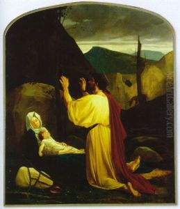La Fuite En Egypte by Jacques Emile (Emile-Jacques) Lafon