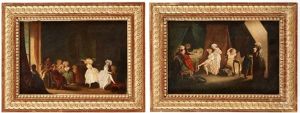 Le Lever Des Ouvrieres En Modes Och Ecole De Danse (2 Works) by Niklas Lafrensen the Younger
