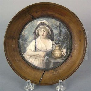 Portrait Of A Woman With Ewer And Mug In A Garden