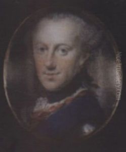 Ferdinand, Duke Of Brunswick-luneburg, Wearing Armour, Red Ribbon, White Lace, Black Stock And Blue Sash, His Hair Powdered And Worn En Queue Ferdinand, Duke Of Brunswick-luneburg, Wearing Armour, Red Ribbon, White Lace, Black Stock And Blue Sash, His Hair Powdered And Worn En Queue