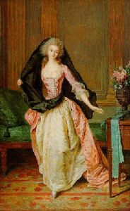 A Portrait Of Princesse De Vaudemont-lorraine Standing In A Louis Xvi Interior Before A Green-upholstered Gilt-wood Chaise Longue A Portrait Of Princesse De Vaudemont-lorraine Standing In A Louis Xvi Interior Before A Green-upholstered Gilt-wood Chaise Longue