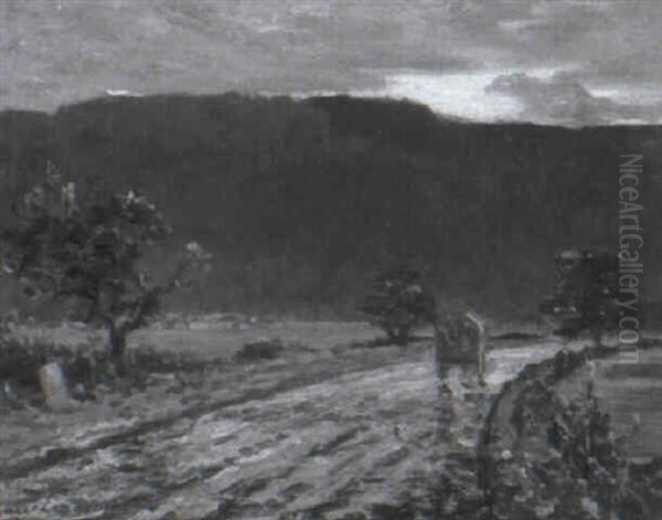 Fuhrwerk Auf Abendlicher Landstrasse - view 1