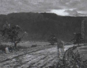 Fuhrwerk Auf Abendlicher Landstrasse by Pierre Lagarde