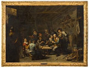 Giocatori Di Carte In Taverna by Cornelis (Pietersz.) Bega