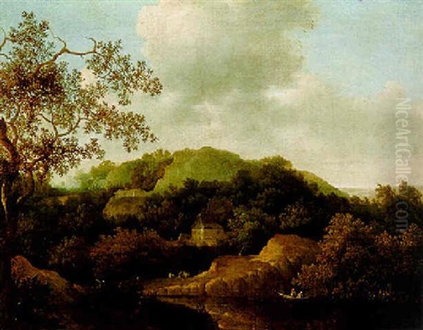 Waldlandschaft Mit Bauernhaus An Einem Teich - view 1