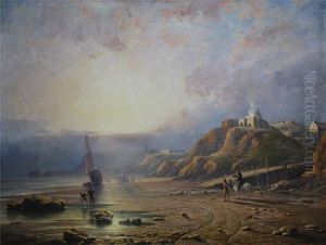 Coastal Scene With Figures And Boats