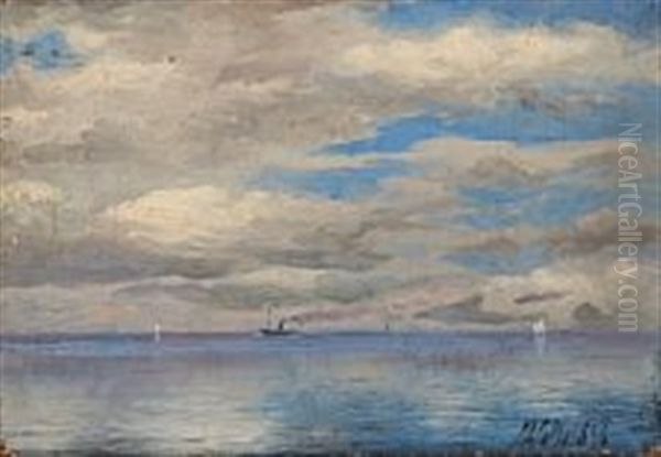Coastal Scape With Ships At Sea - view 1