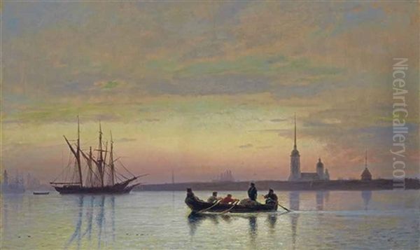 The Neva At Dusk, St. Petersburg - view 1