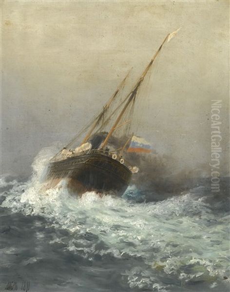 Steamship On High Seas - view 1