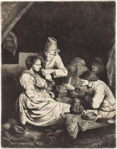 Wirtshausszene Mit Junger Wirtin by Cornelis (Pietersz.) Bega