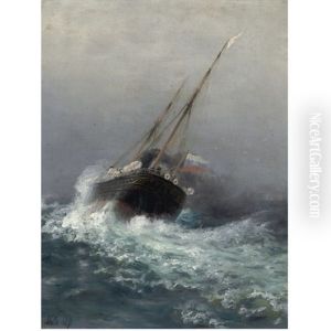 Steamship On High Seas by Lev Felixovich Lagorio