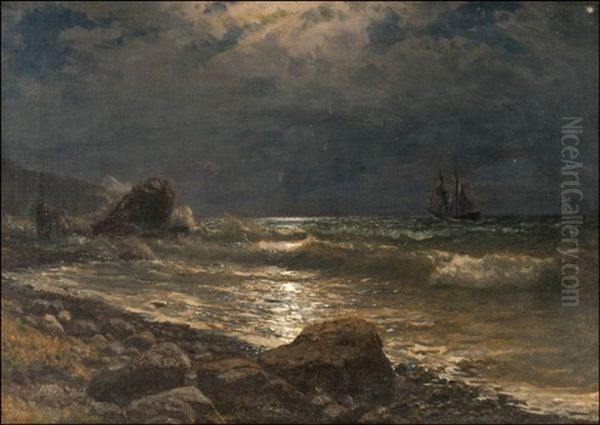 A Ship By The Moonlit Coast - view 1