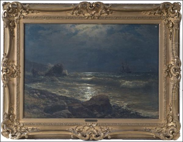 A Ship By The Moonlit Coast - view 1