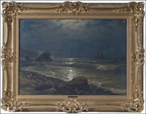 A Ship By The Moonlit Coast by Lev Felixovich Lagorio