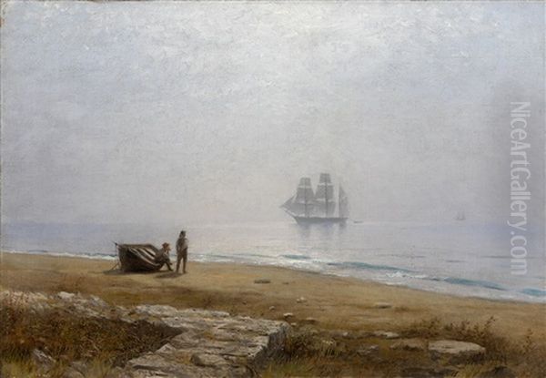 Coastal Scene With A Passing Ship - view 1