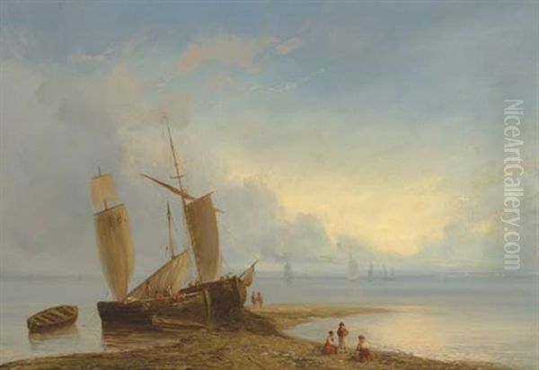 Ships Moored At Low Tide - view 1