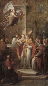 A Vision Of Angels Appearing To A Bishop During Mass