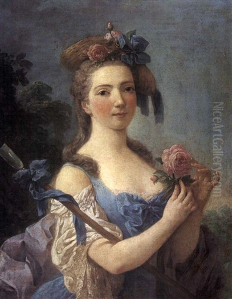 Portrait De Jeune Fille A La Rose - view 1