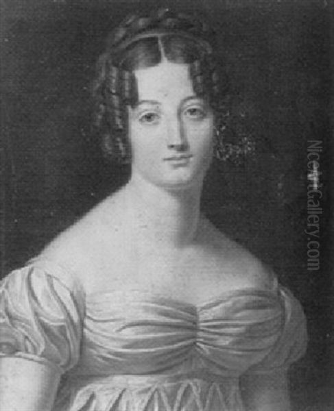 Portrait D'une Jeune Femme En Robe Blanche - view 1