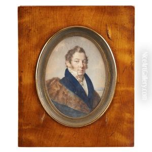 Portrait  Of A Gentleman In Fur Bordered Cloak And Blue Coat