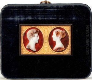 Portrait Du Comte Et De La Comtesse De La Ferronays De Profil (2 Works) by Anthelme Francois Lagrenee