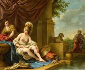 Teiresias And Athena by Louis Jean Francois Lagrenee